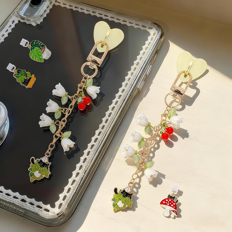 TAKEALOOKO Store Halloween Dust Plug Charm Chains for Kindle - Gothic Type C Dustplug & Chain Bracelet Strap Decorating Accessories - Image 2